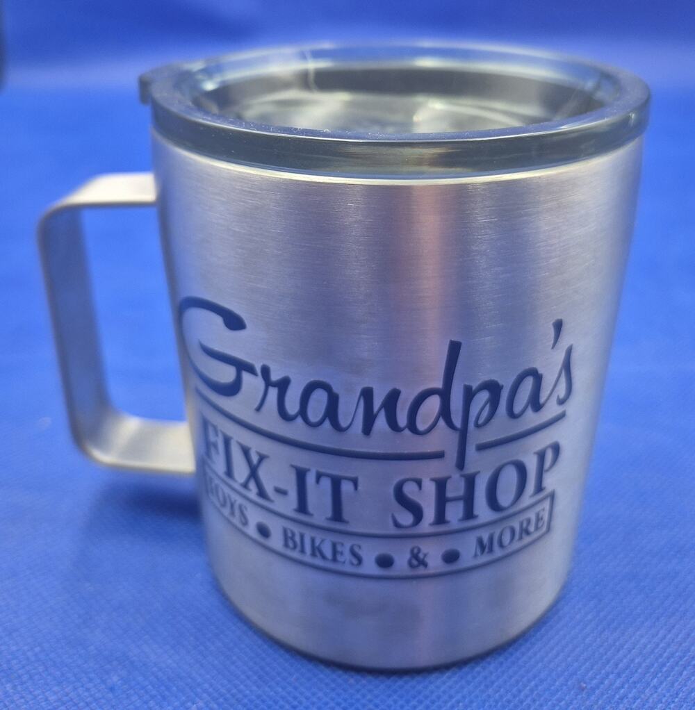 Ozark Trail 16oz Metal Coffee Mug Grandpa's Fix-It Shop with Lid